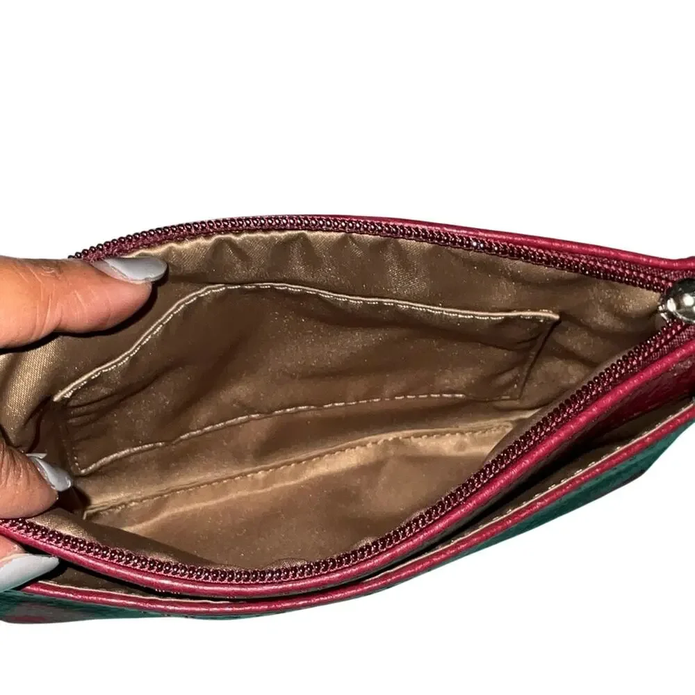 Coach Vintage Burgundy Pebbled Leather Park Medium Wristlet Wallet F51683 EUC